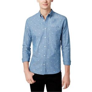WHT SPACE Mens Printed Pocket Button Up Shirt, NWT